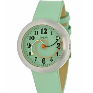 Simplify 2700 Unisex Women’s Mint Green Leather Watch SIM2705 $255 retail